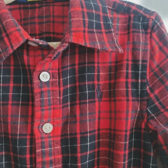 Polo Ralph Lauren Girls Red Black Plaid Fit Flare Holiday Dress Size 5 - Picture 2 of 14